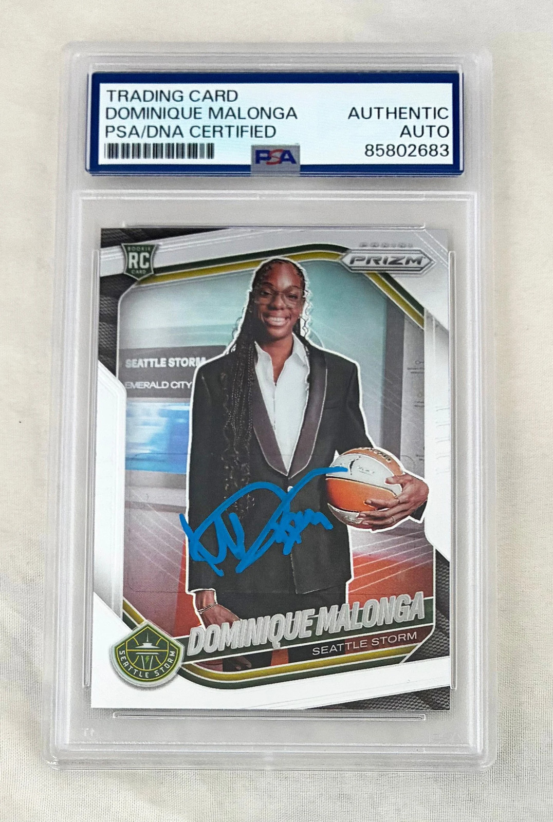 Dominique Malonga Signed Rookie Card 2025 Panini Prizm #144 PSA/DNA COA