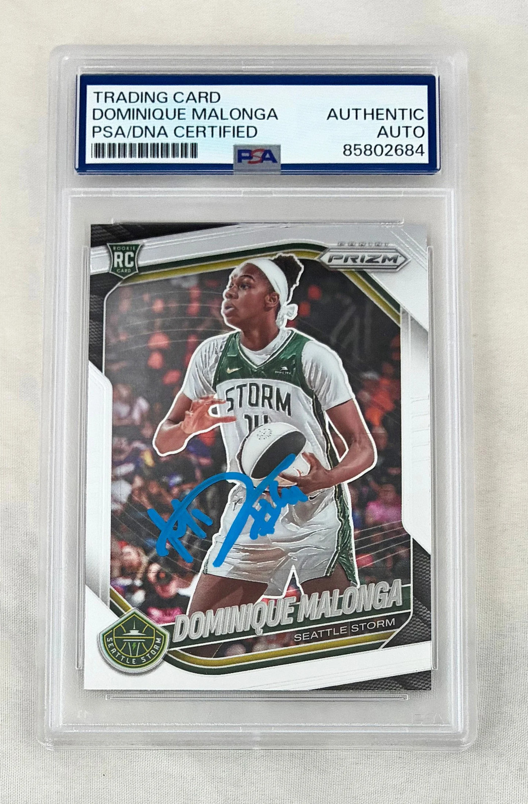 Dominique Malonga Signed Rookie Card 2025 Panini Prizm 116 PSA/DNA COA