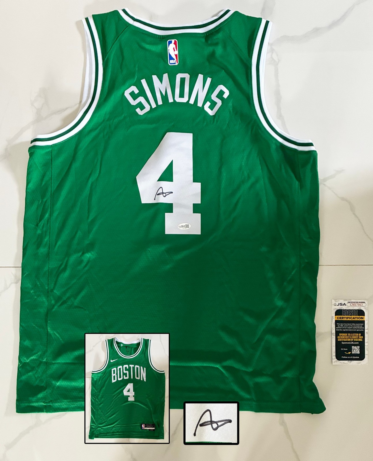 Anfernee Simons Signed Jersey Boston Celtics JSA COA