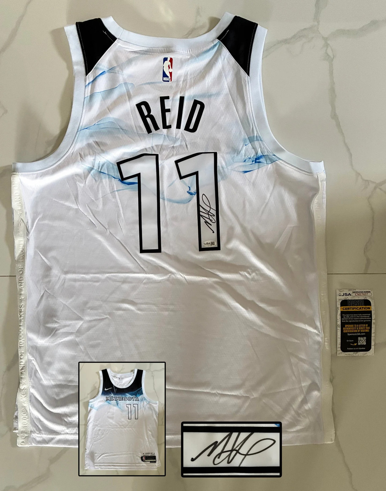 Naz Reid Signed Jersey Minnesota Timberwolves JSA COA