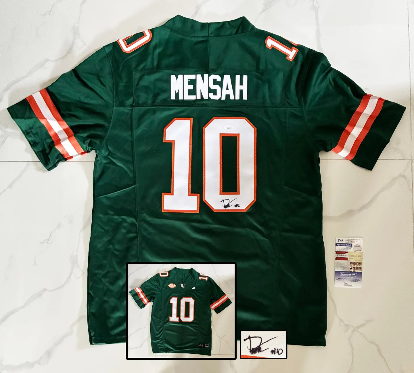Darian Mensah Signed Jersey Miami Hurricanes JSA COA