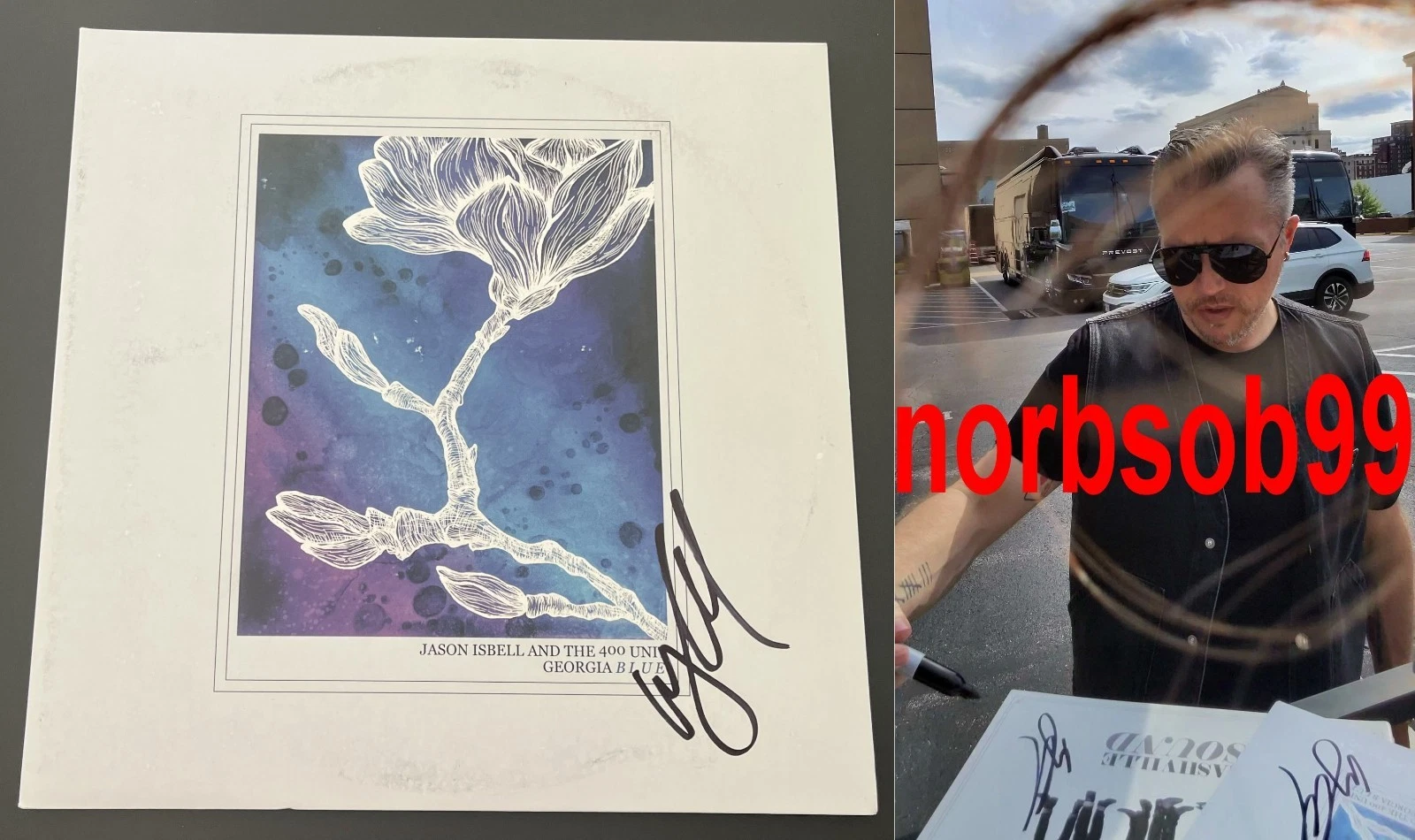 JASON ISBELL SIGNED AUTOGRAPH GEORGIA BLUE VINYL w/EXACT PROOF & BECKETT COA