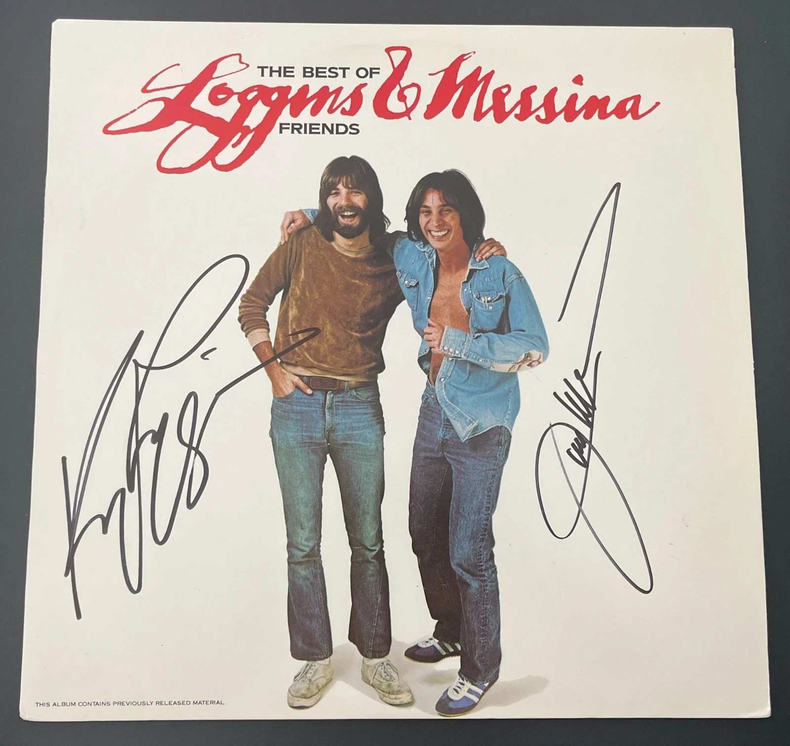 KENNY LOGGINS & JIM MESSINA SIGNED THE BEST OF FRIENDS VINYL w/PROOF BECKETT COA