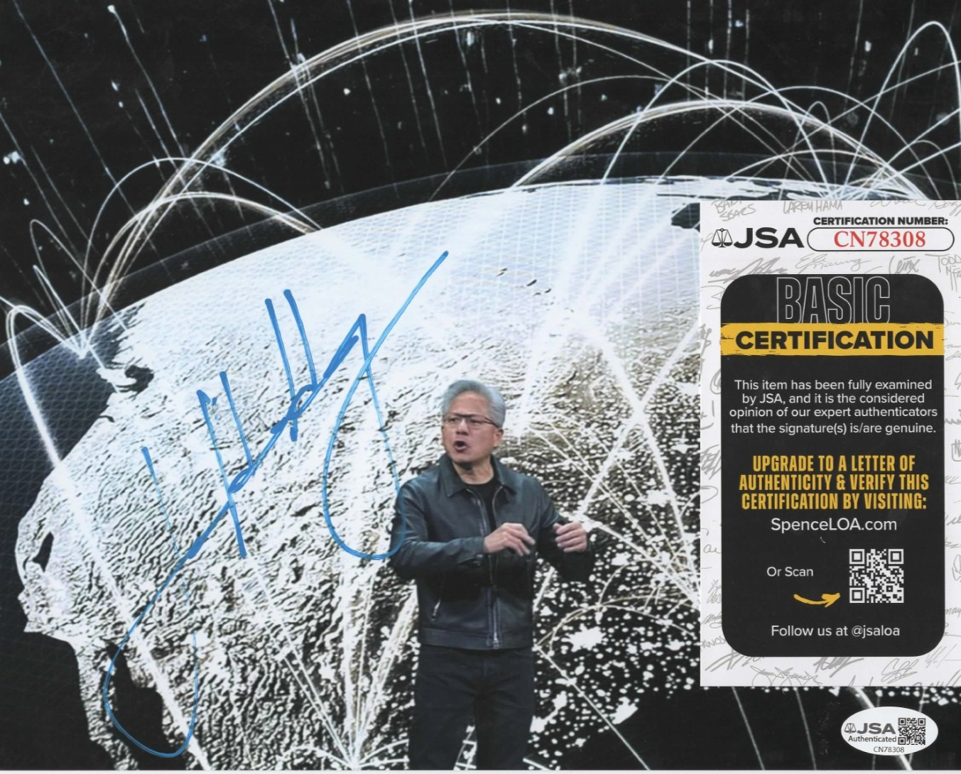 Jensen Huang Signed 8x10 Photo w/ JSA COA #CN78308 Nvidia Founder & CEO