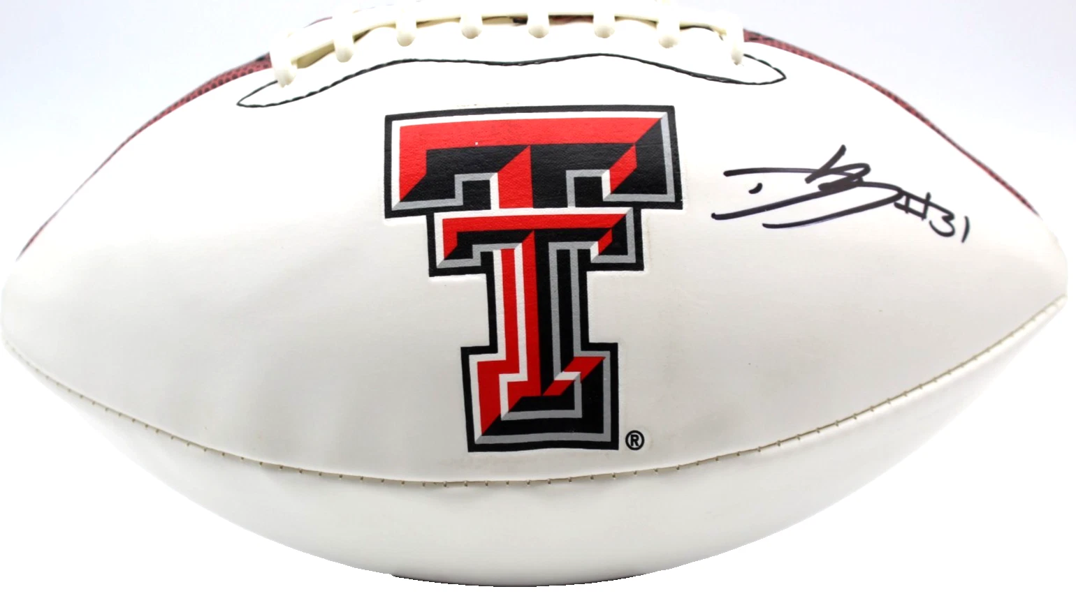 David Bailey Signed Texas Tech Red Raiders Logo Football w/JSA COA CR86276 Jets