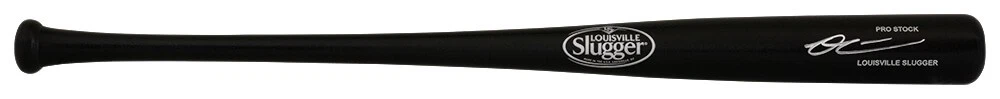 Owen Caissie Signed Louisville Slugger Pro Black Baseball Bat - (SCHWARTZ COA)