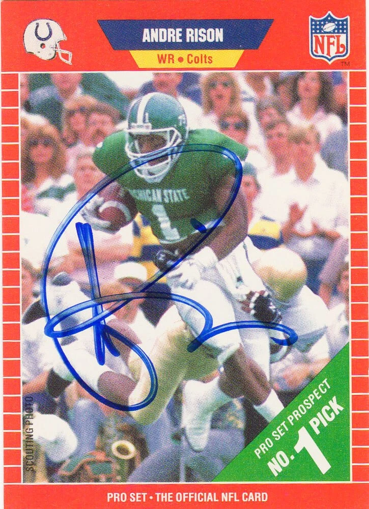 Andre Rison Autographed 1989 NFL Pro Set Football Rookie Card #497 (SS COA)