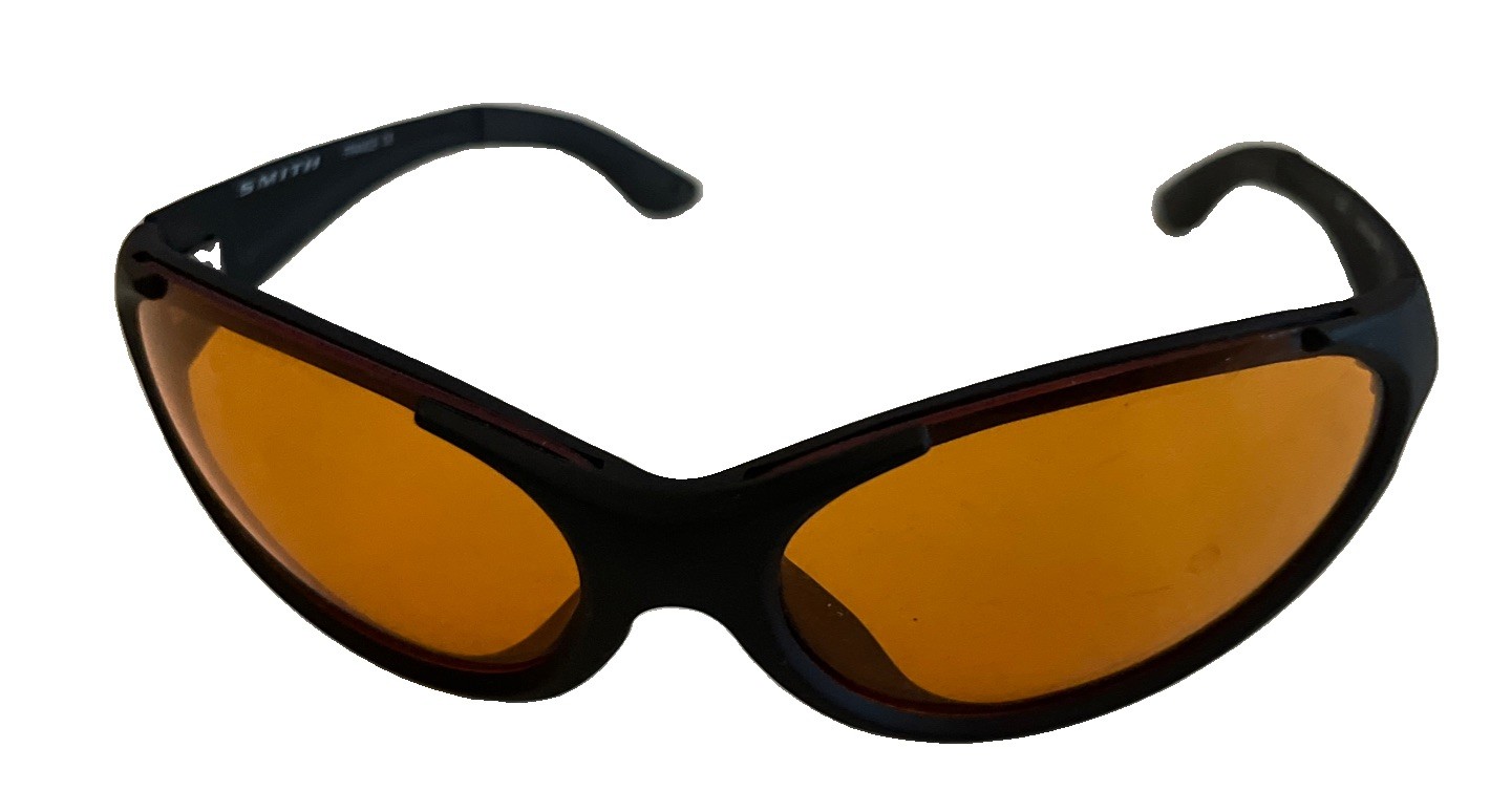 Vintage SMITH BAZOOKA Slider Sunglasses - Black W/ Orange Lens- France READ
