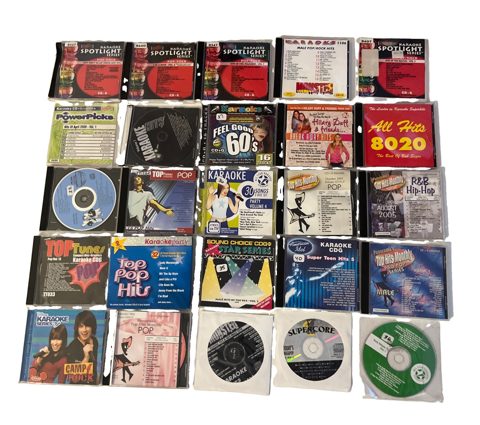 Lot Of 25 Karaoke Machine, Cds Pop Rock Hip-Hop