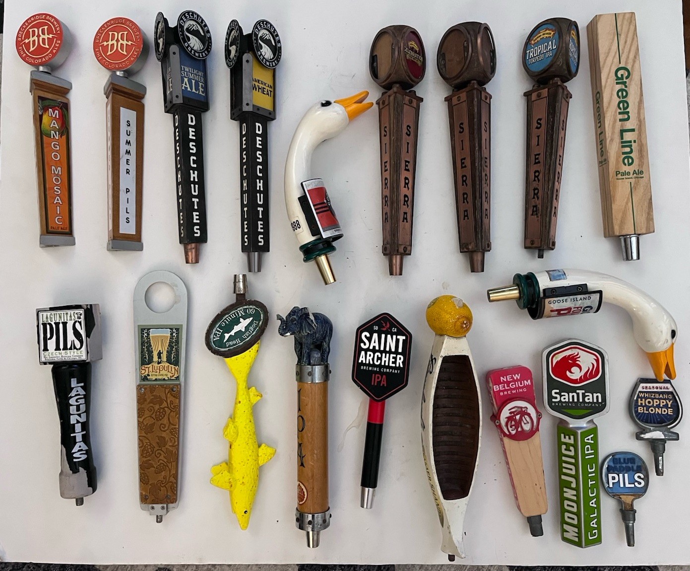 Lot Of 20 Collectable Mixed Beer Tap Handles