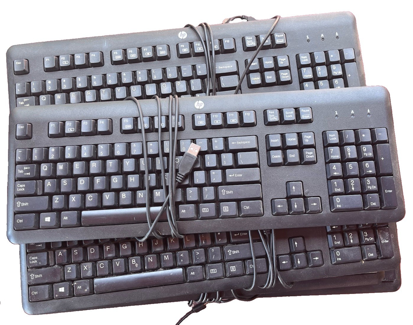 Lot of 13 HP KU-1156 USB Wired Keyboard Computer Slim Black