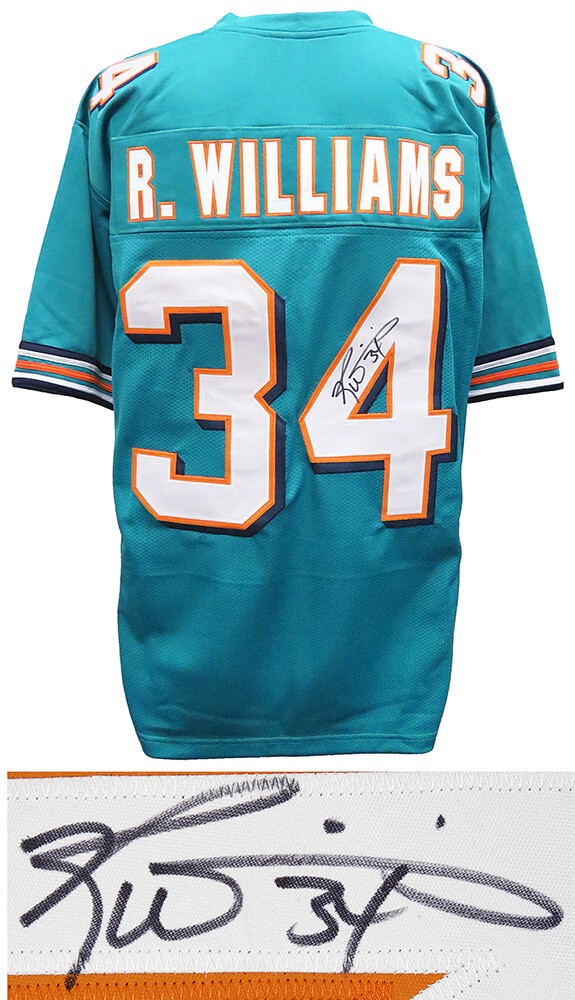 Ricky Williams Dolphins Signed Teal Custom Football Jersey - SCHWARTZ