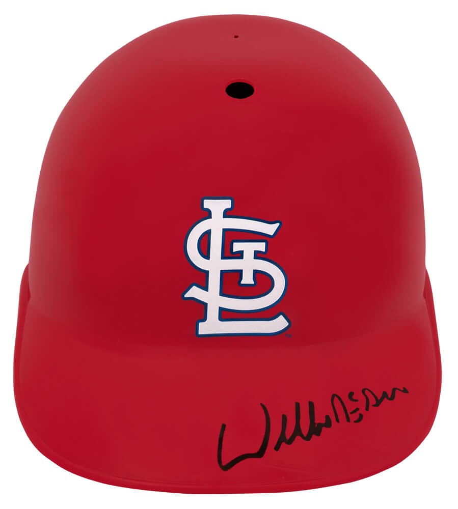 Willie McGee Signed Cardinals Souvenir Replica Batting Helmet - (SCHWARTZ COA)