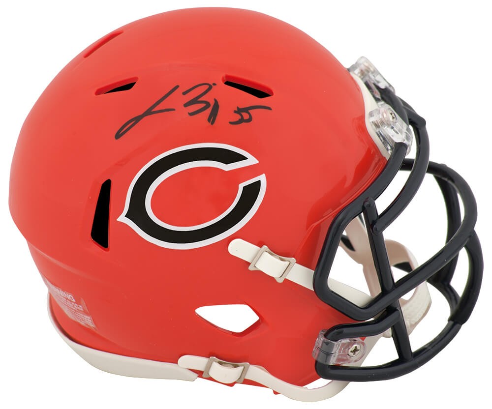Lance Briggs Signed Bears 2022 Alt Orange Riddell Mini Helmet - (SCHWARTZ COA)