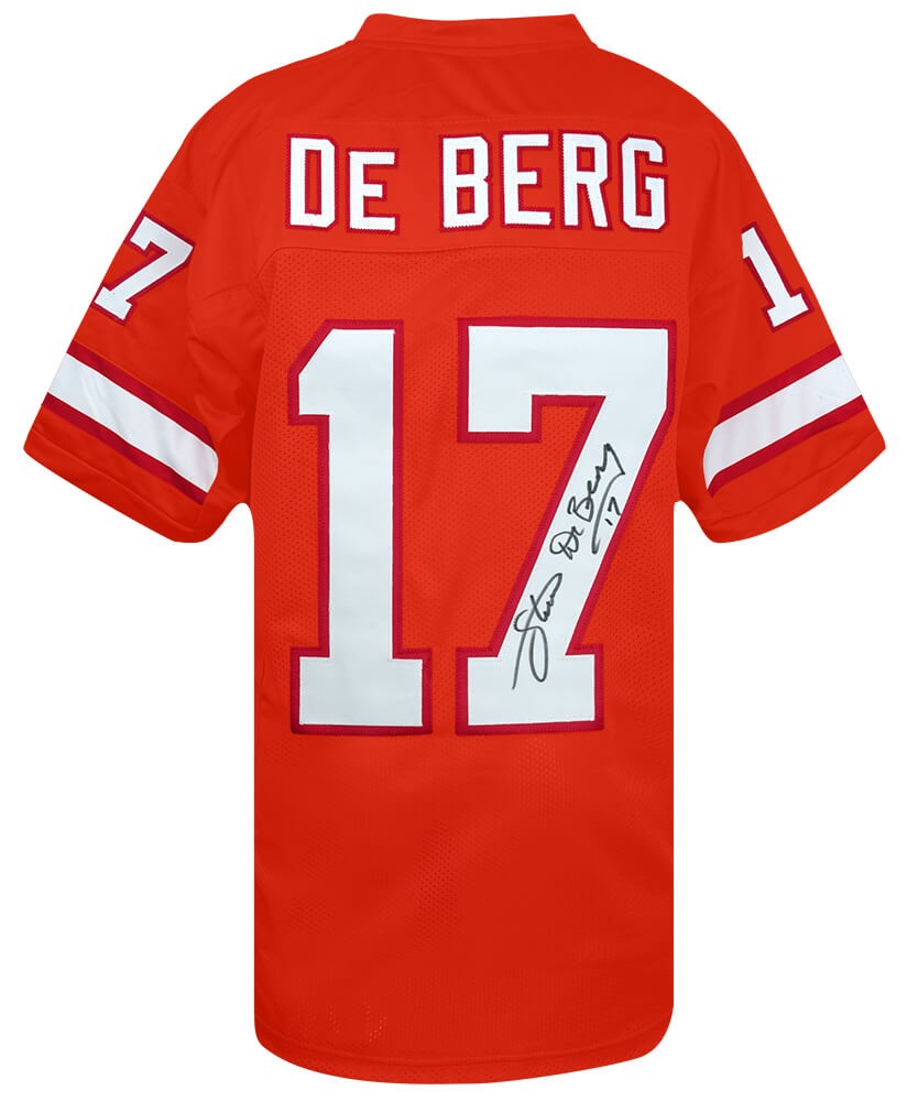 Steve DeBerg Signed Orange Throwback Custom Football Jersey - (SCHWARTZ COA)