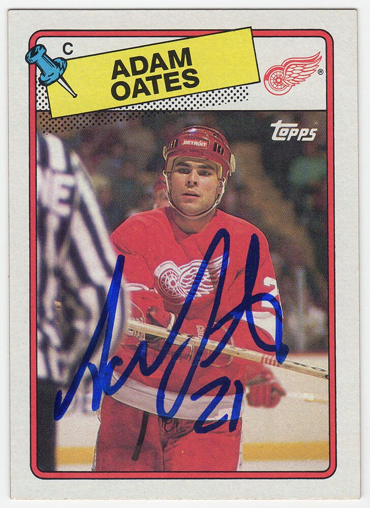 Adam Oates Signed Red Wings 1988 Topps Hockey Trading Card #161 - (SCHWARTZ COA)