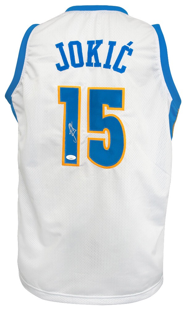 Nikola Jokic (Nuggets) Signed White The Joker Custom Basketball Jersey (JSA COA)