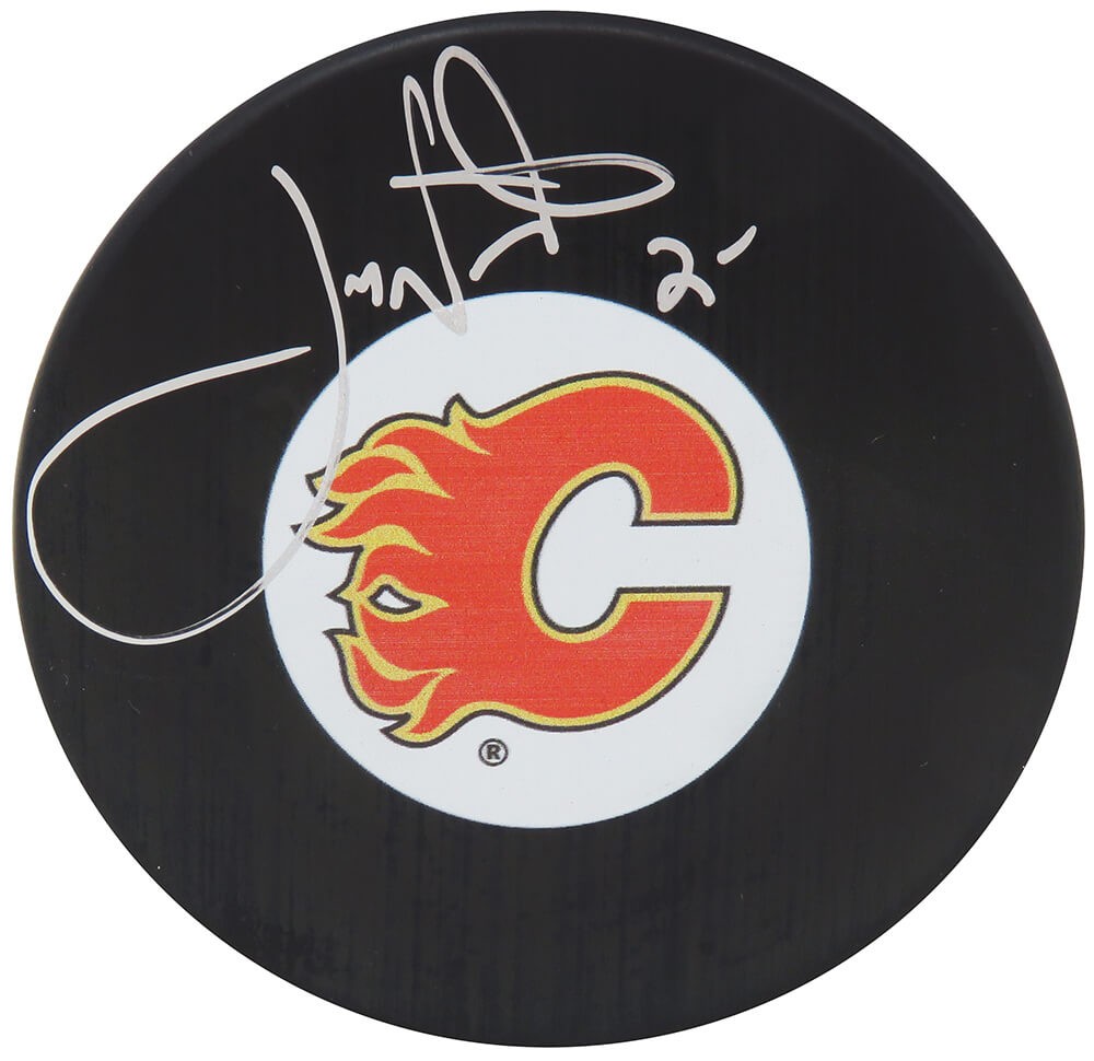 Joe Nieuwendyk Signed Dallas Stars Logo Hockey Puck - (SCHWARTZ SPORTS COA)