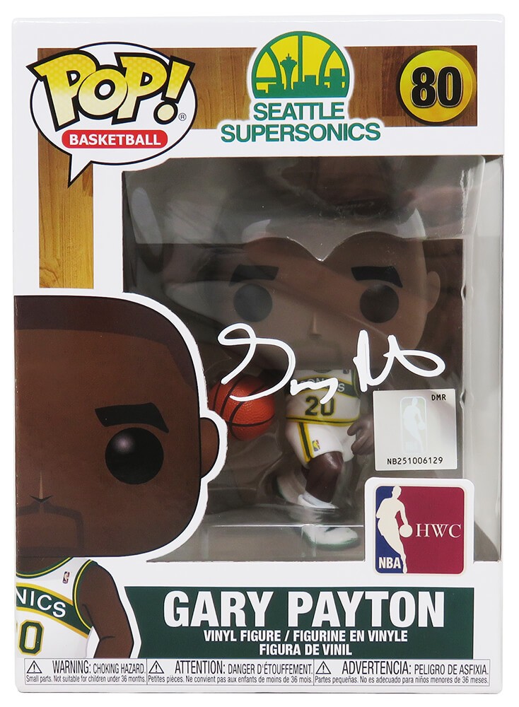Gary Payton Signed Seattle Supersonics NBA Funko Pop Doll #80 - (SCHWARTZ COA)