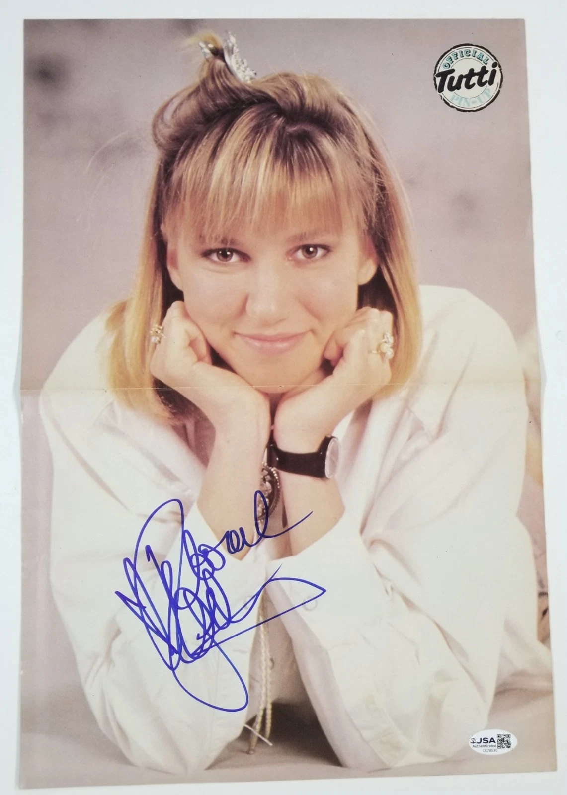 Debbie Gibson REAL hand SIGNED Mag Foldout Poster JSA COA Autographed as Deborah