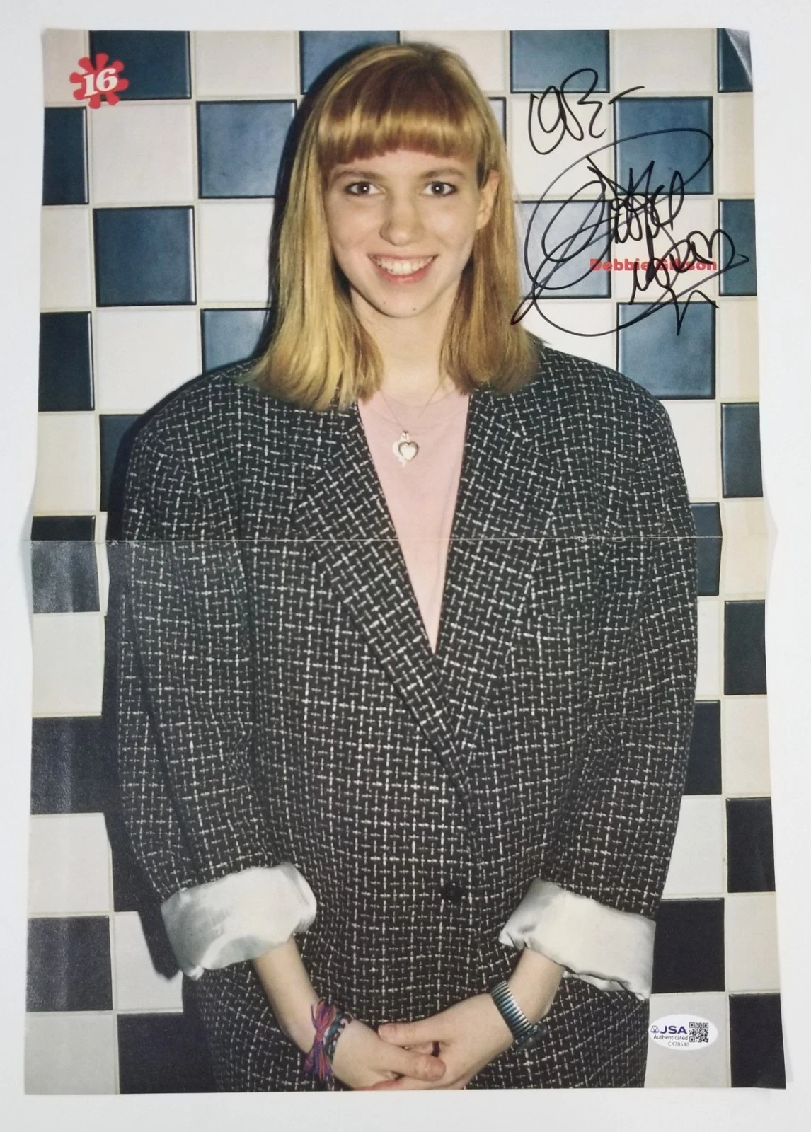 Debbie Gibson pop star REAL hand SIGNED Mag Foldout Poster JSA COA Autographed