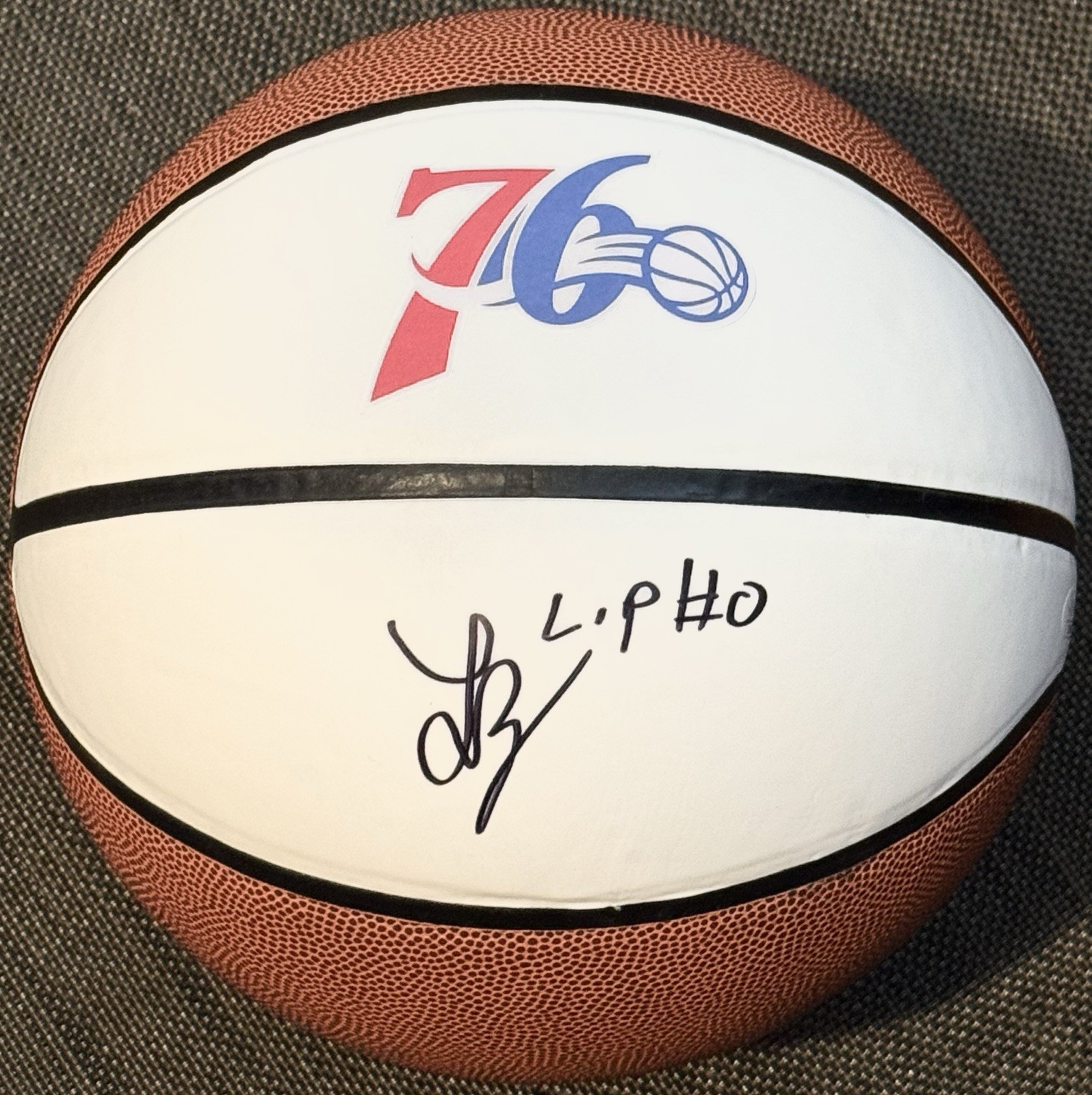 Labaron Philon Jr Signed Autographed Philadelphia 76ers Logo Basketball JSA COA