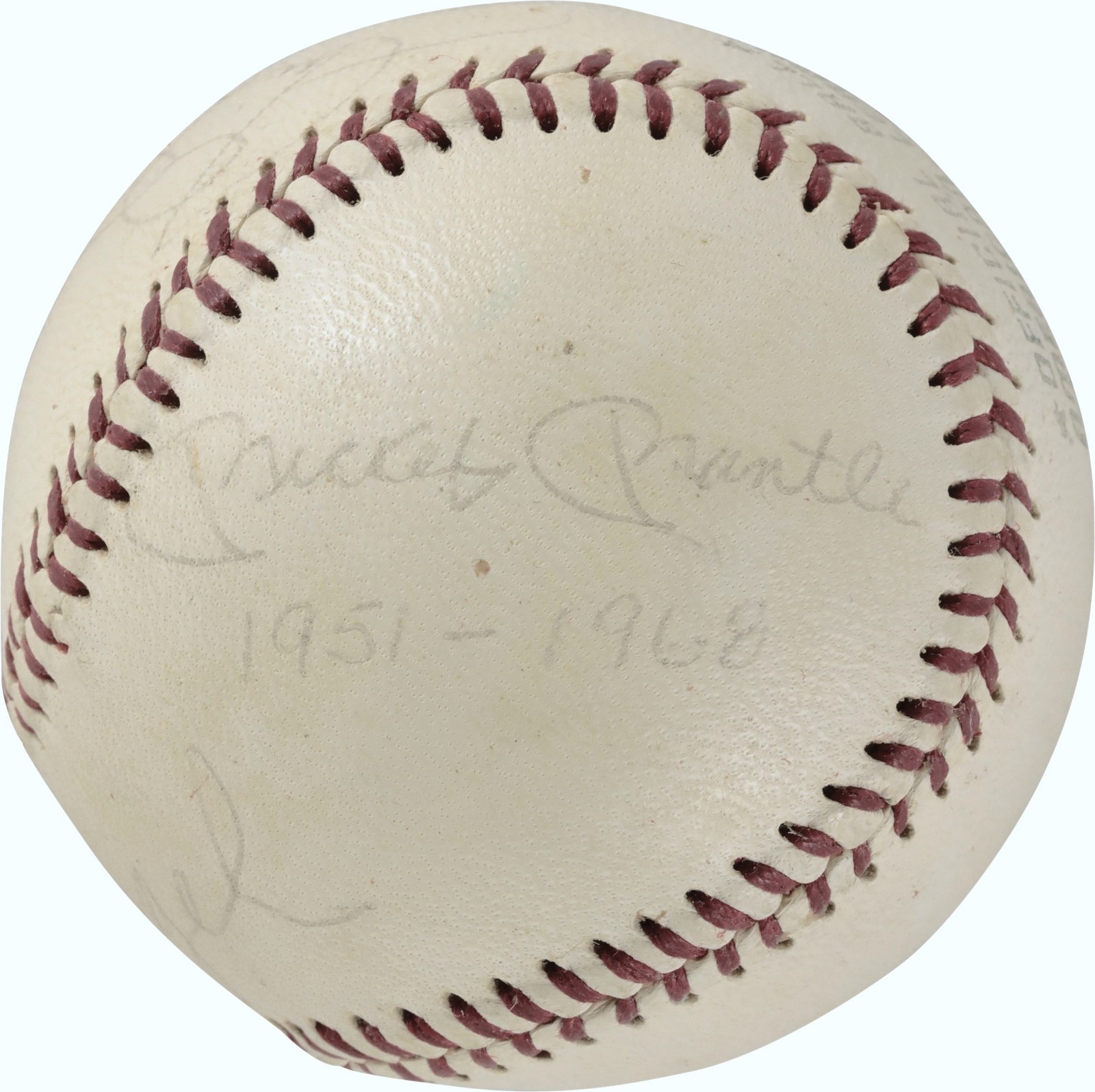 Mickey Mantle Joe DiMaggio Stengel Yankee Years Inscribed OAL Baseball PSA/DNA