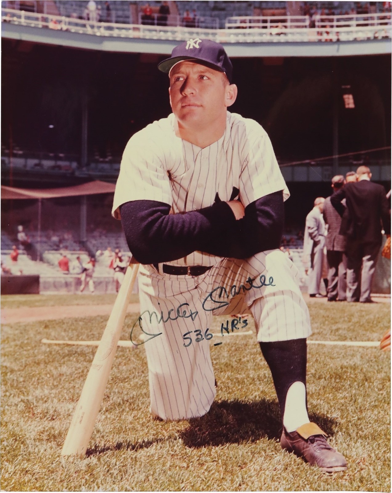 Mickey Mantle Signed 536 HR's Inscribed 16x20 Photograph PSA PSA/DNA LOA