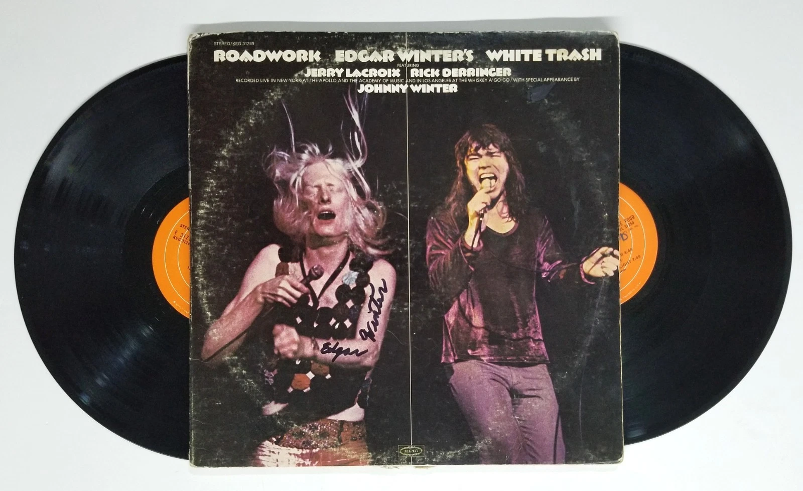 Edgar Winter SIGNED Roadwork 2x Vinyl Record JSA COA Autographed White Trash