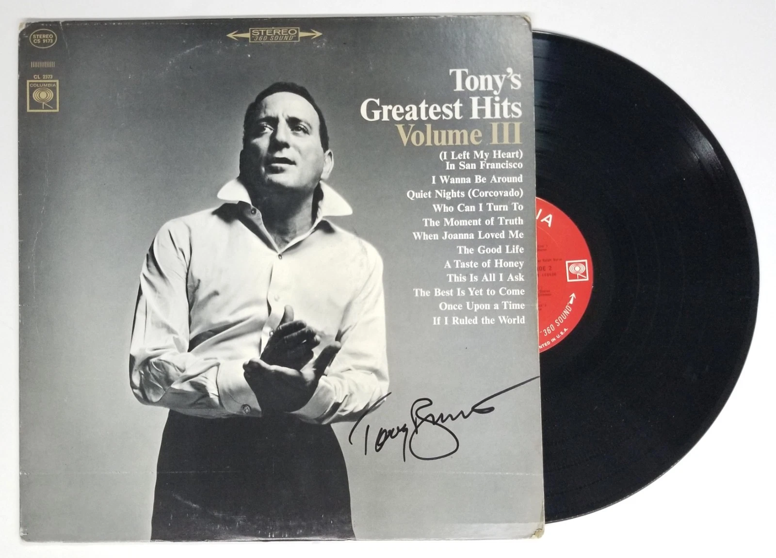 Tony Bennett hand SIGNED Greatest Hits Volume 3 Vinyl Record JSA COA Autograph