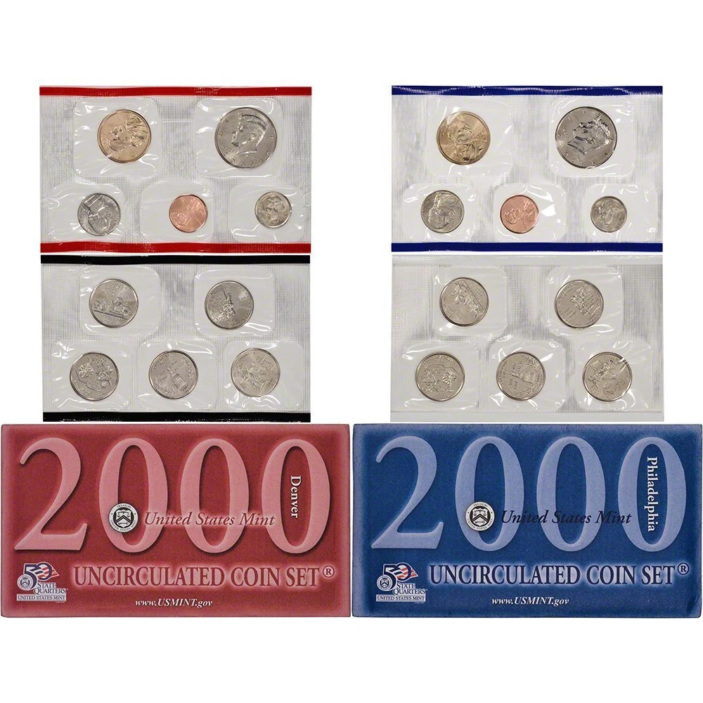 2000 P & D US Mint Set United States Original Government Packaging Box Cello