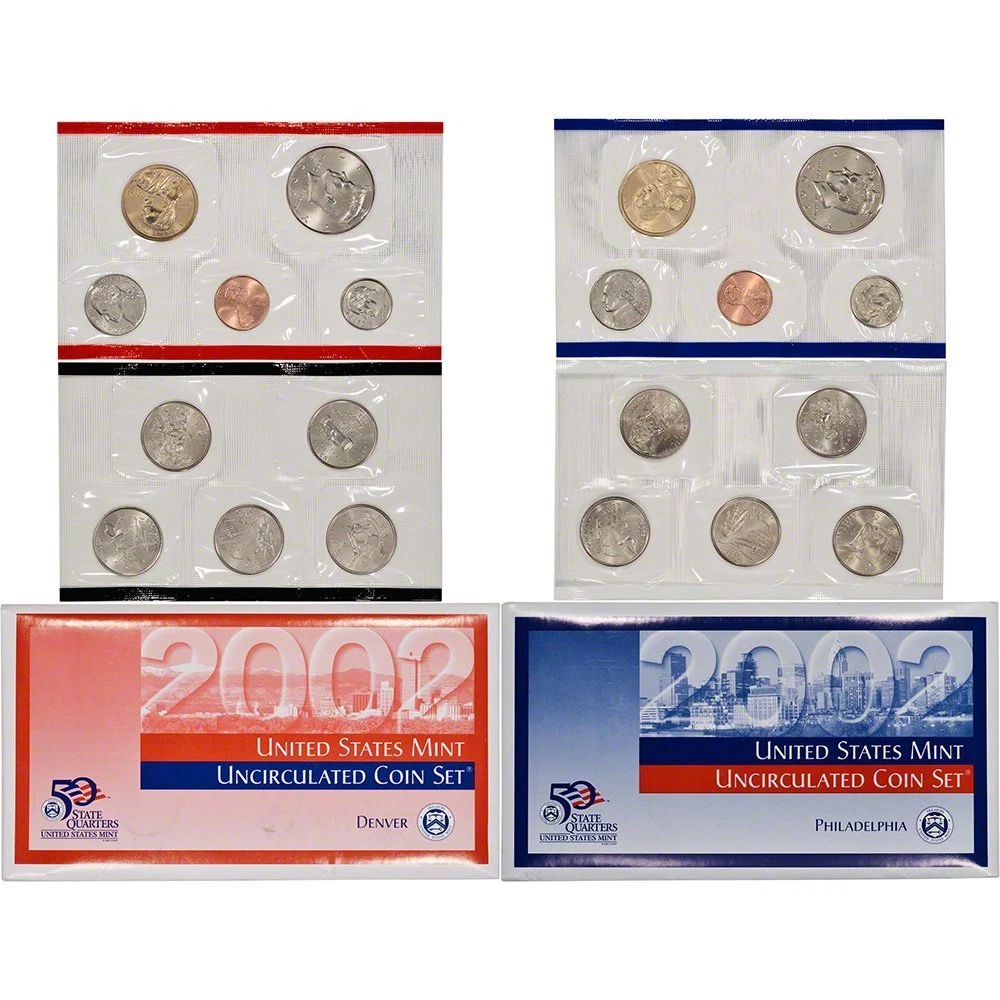 2002 P & D US Mint Set United States Original Government Packaging Box Cello