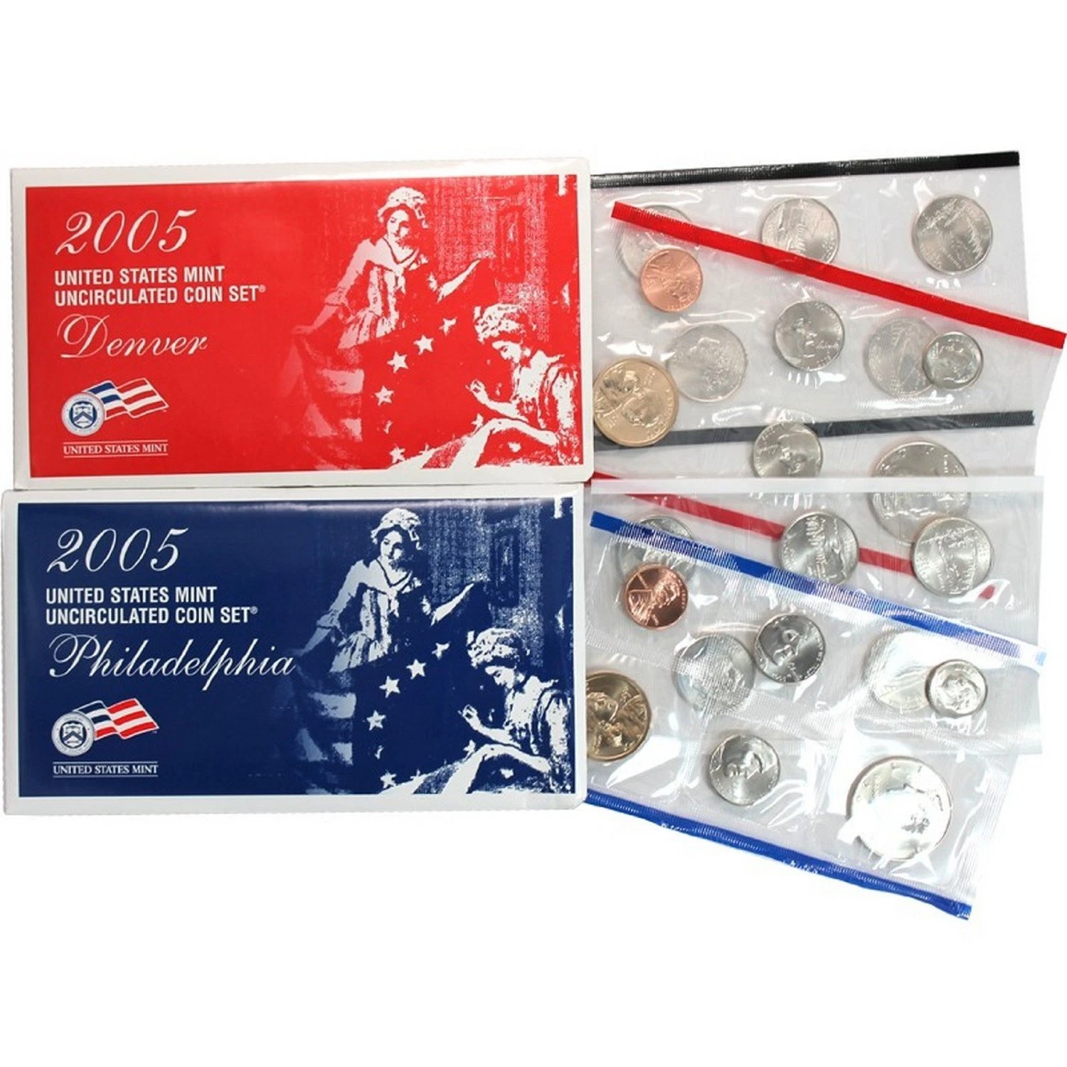 2005 P & D US Mint Set United States Original Government Packaging Box Cello