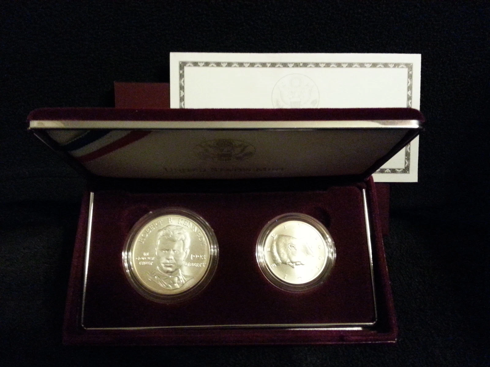 **RARE 1998 US Mint Silver Uncirculated Matte Kennedy Collector Set Box &COA