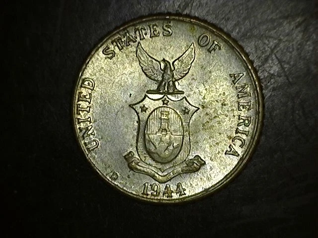 1944 D Philippines 10 Centavos UNC