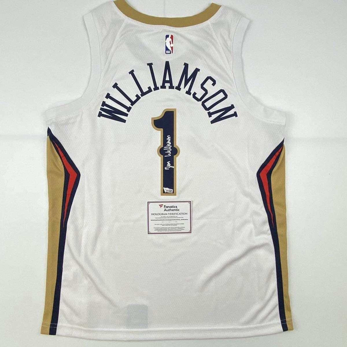 Autographed/Signed ZION WILLIAMSON Pelicans White Nike Jersey Fanatics COA Auto