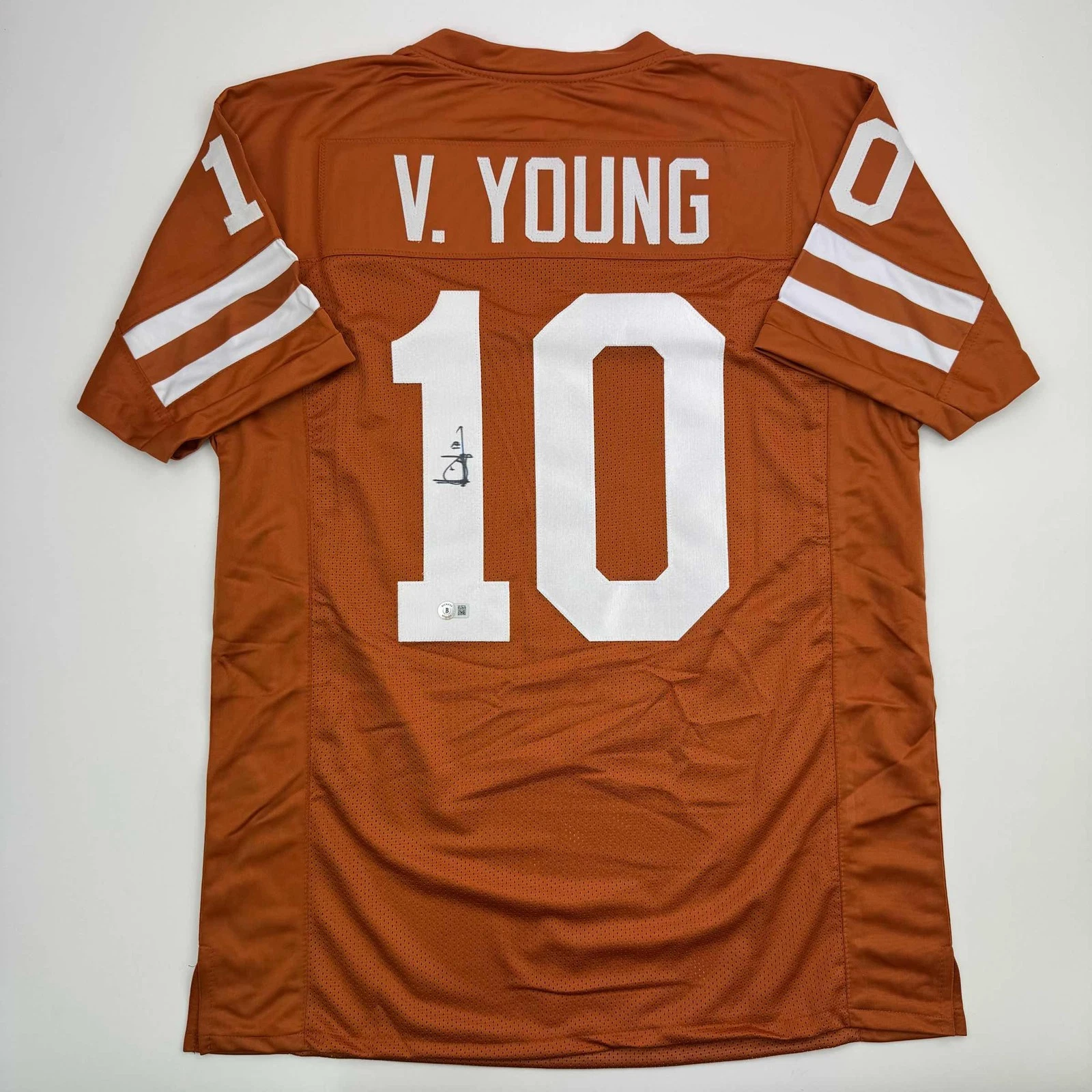 Autographed/Signed VINCE YOUNG Texas Orange College Football Jersey JSA COA Auto