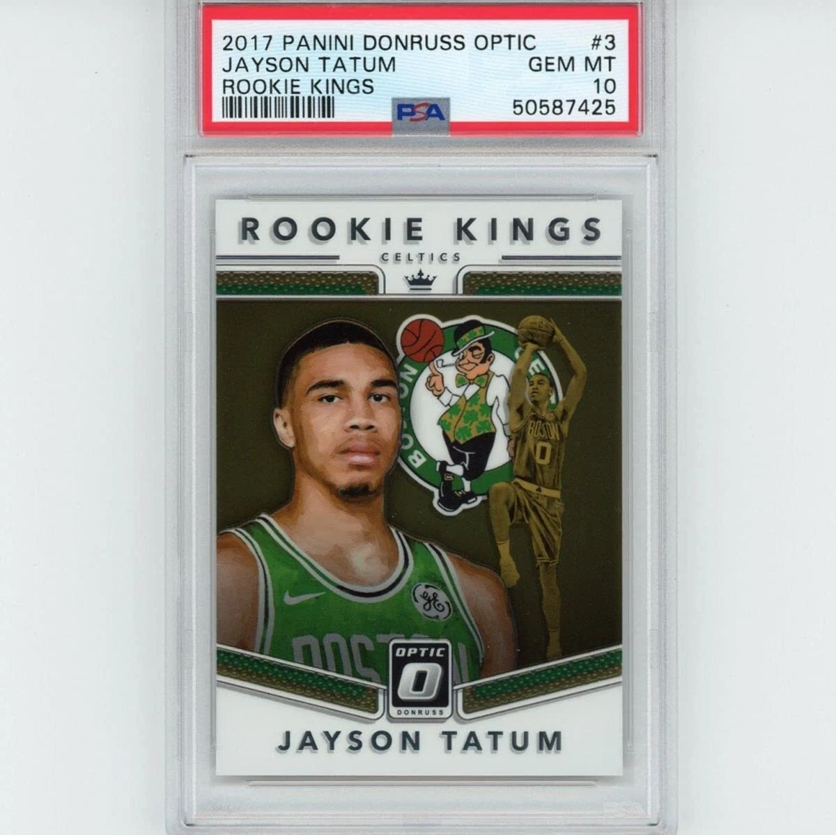 Graded 2017-18 Panini Donruss Optic JAYSON TATUM #3 Rookie Kings Card PSA 10