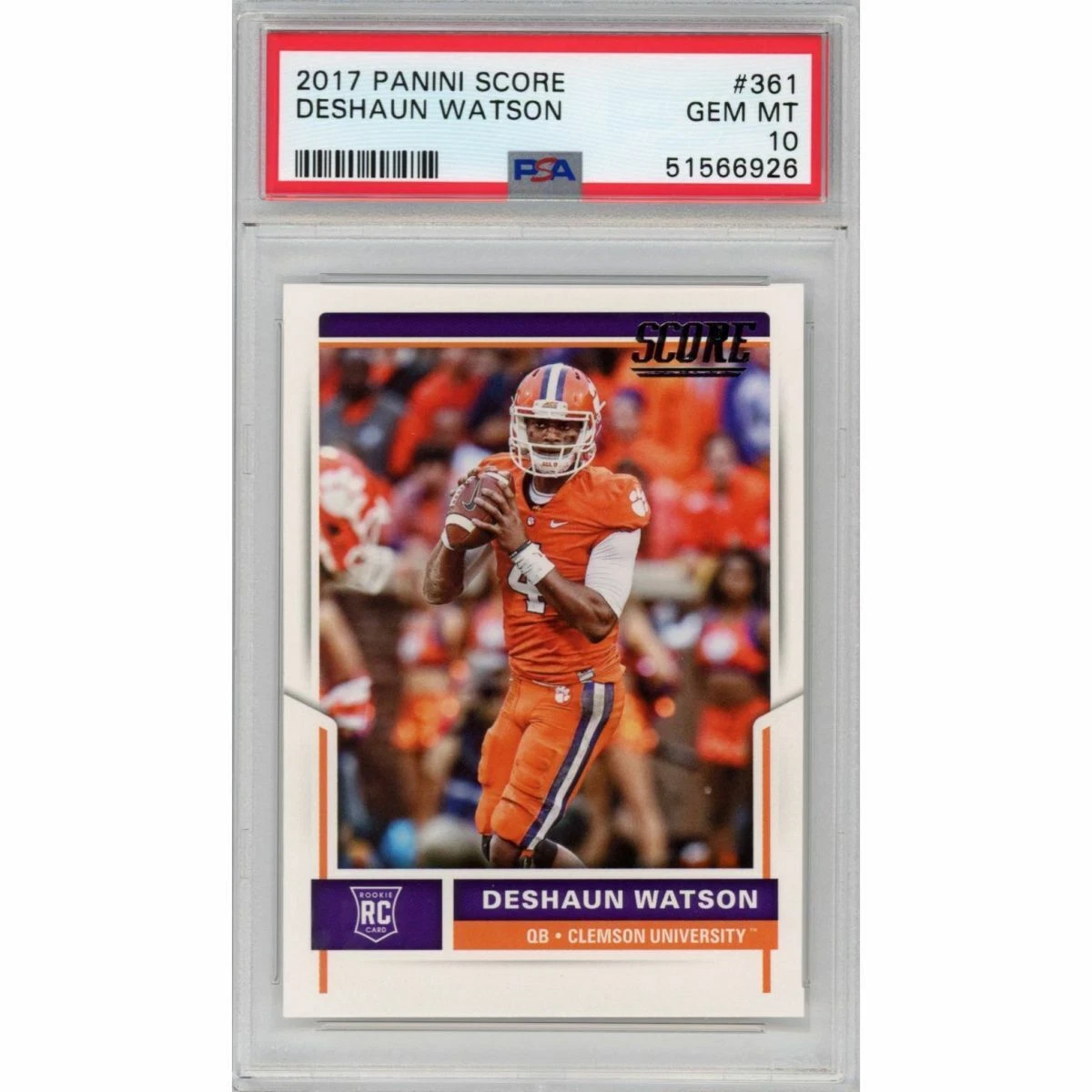 Graded 2017 Panini Score DESHAUN WATSON #361 Rookie Football Card PSA 10 Mint