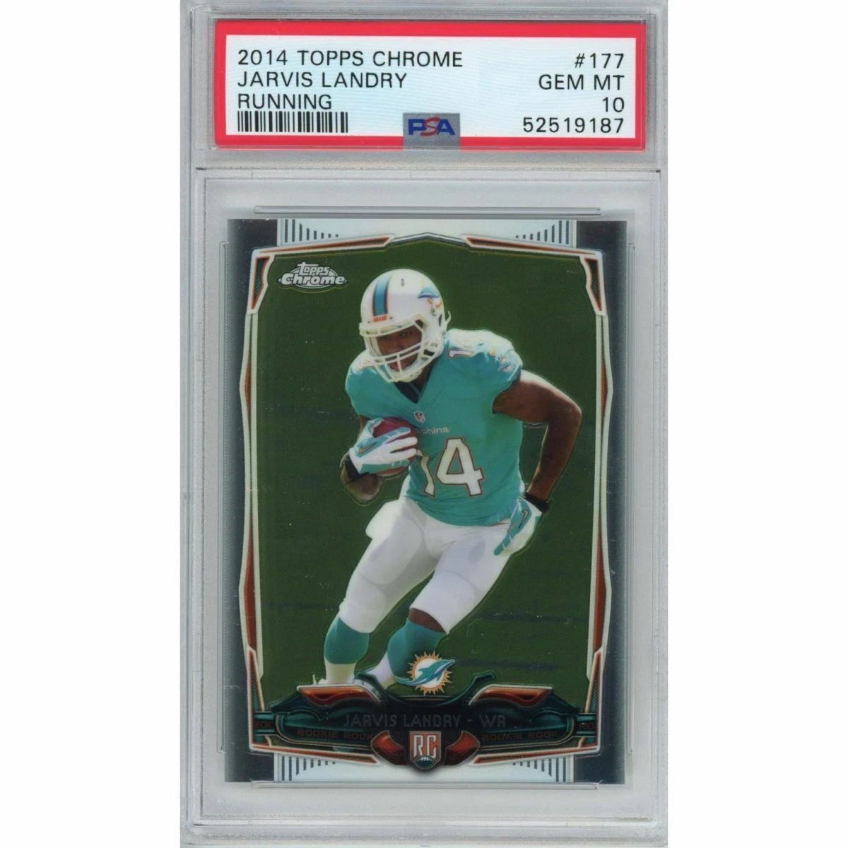 Graded 2014 Topps Chrome JARVIS LANDRY #177 Running Rookie RC Card PSA 10 Mint