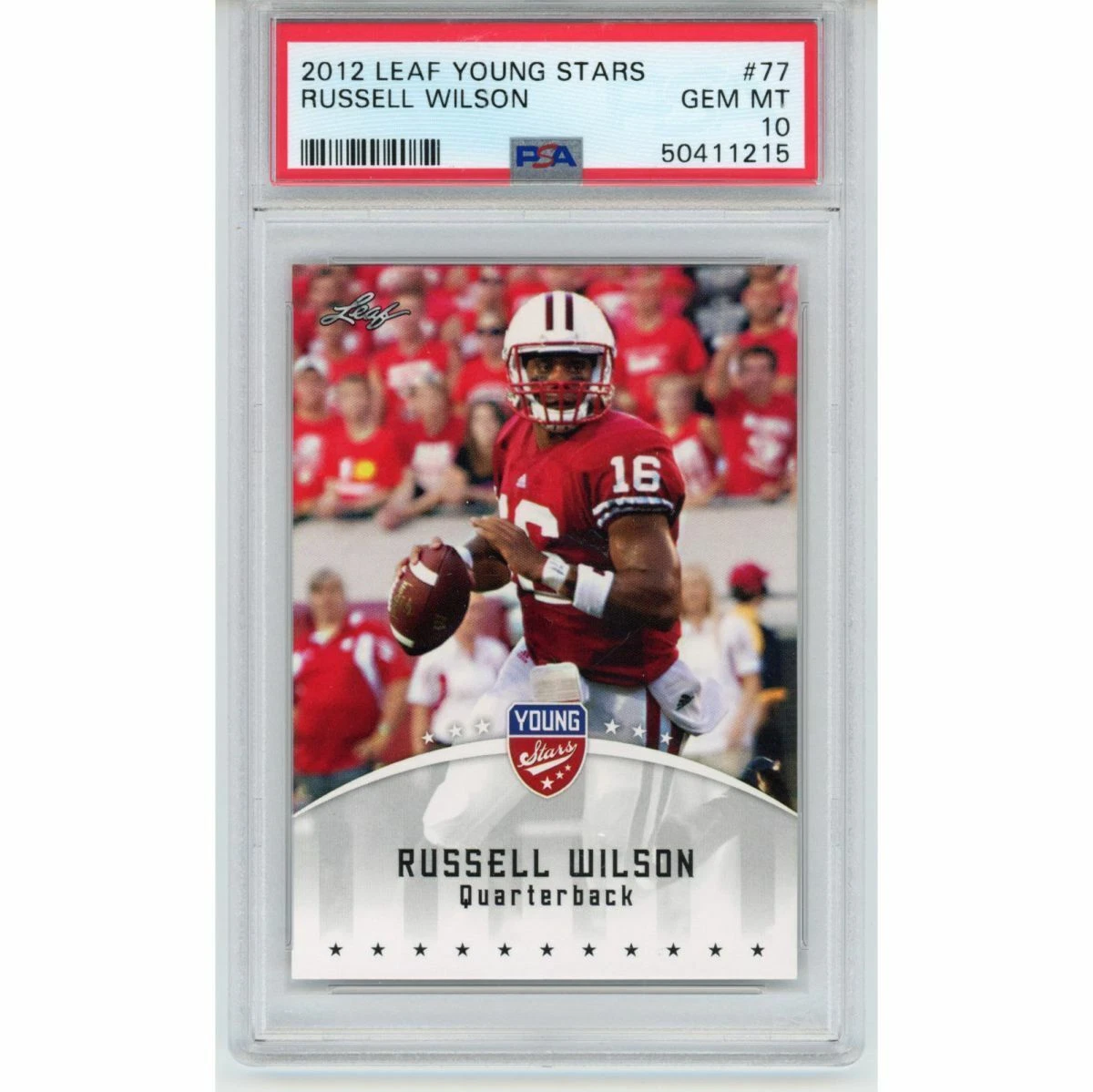 Graded 2012 Leaf Young Stars RUSSELL WILSON #77 Rookie RC Football Card PSA 10