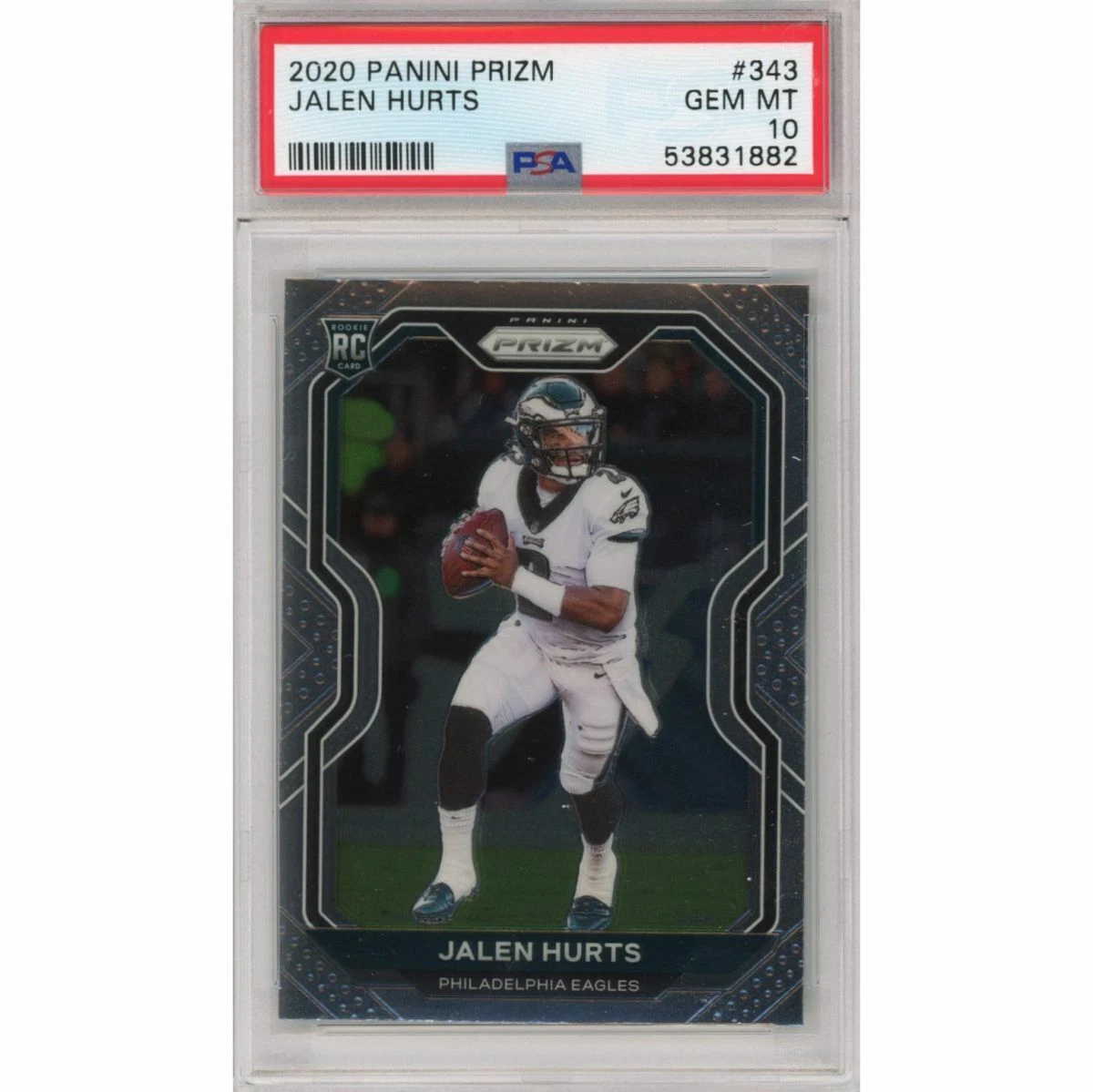 Graded 2020 Panini Prizm JALEN HURTS #343 Rookie RC Card PSA 10 Gem Mint