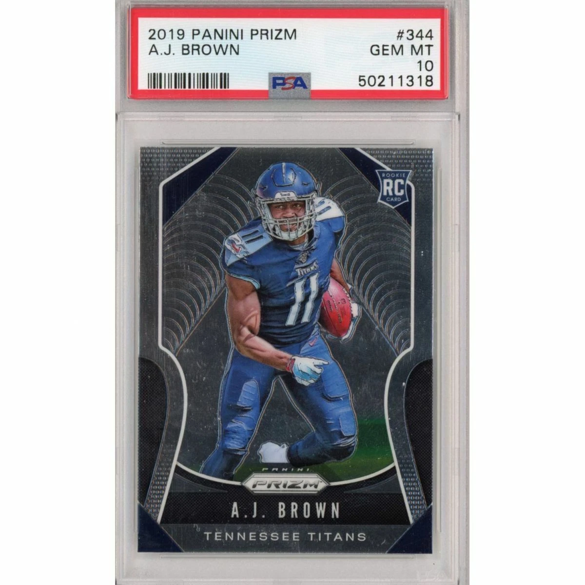 Graded 2019 Panini Prizm AJ A.J. BROWN #344 Rookie RC Football Card PSA 10 Mint