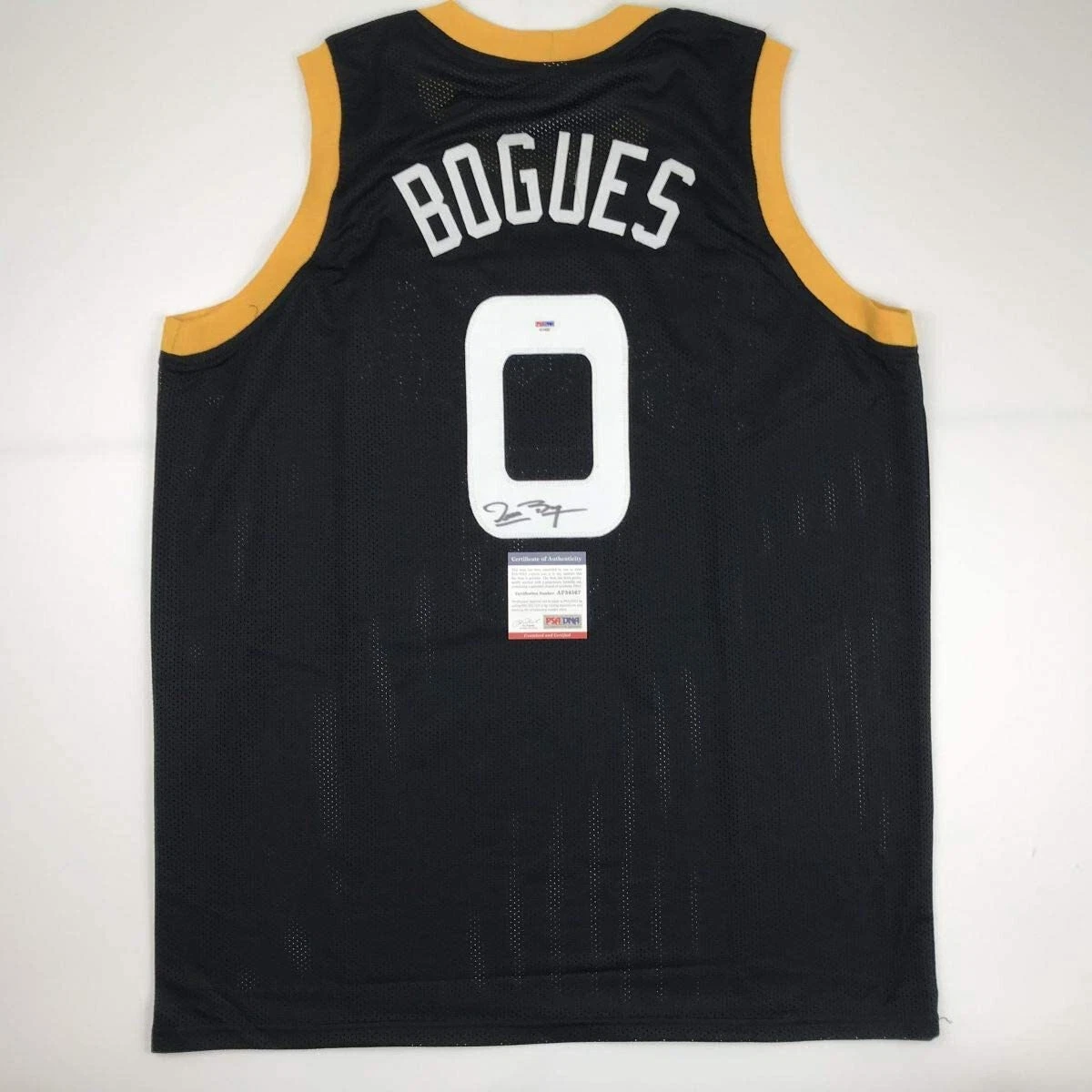 Autographed/Signed MUGGSY BOGUES Space Jam Monstars Black Jersey PSA/DNA COA