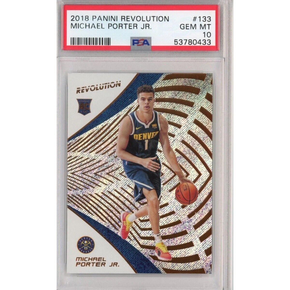 Graded 2018-19 Panini Revolution MICHAEL PORTER JR #133 Rookie RC Card PSA 10