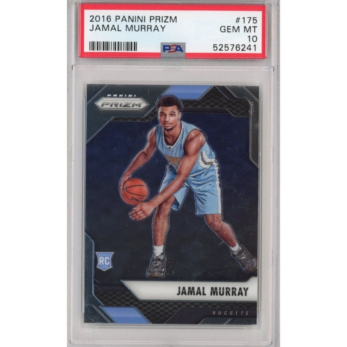 Graded 2016-17 Panini Prizm JAMAL MURRAY #175 Rookie RC Basketball Card PSA 10