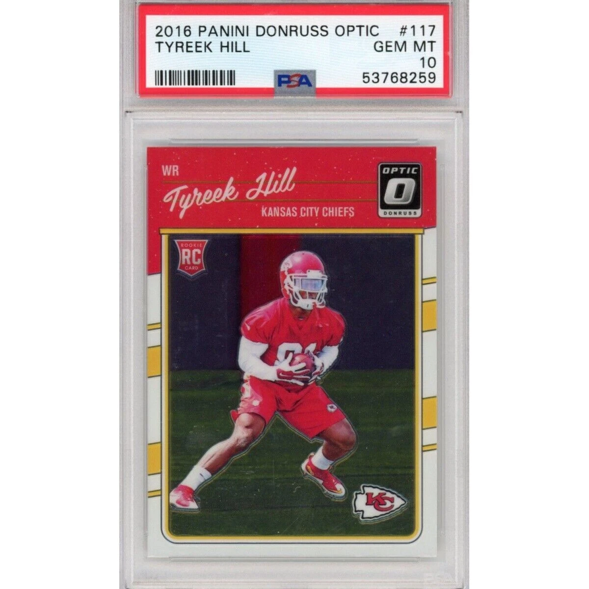 Graded 2016 Panini Donruss Optic TYREEK HILL #117 Rookie RC Football Card PSA 10