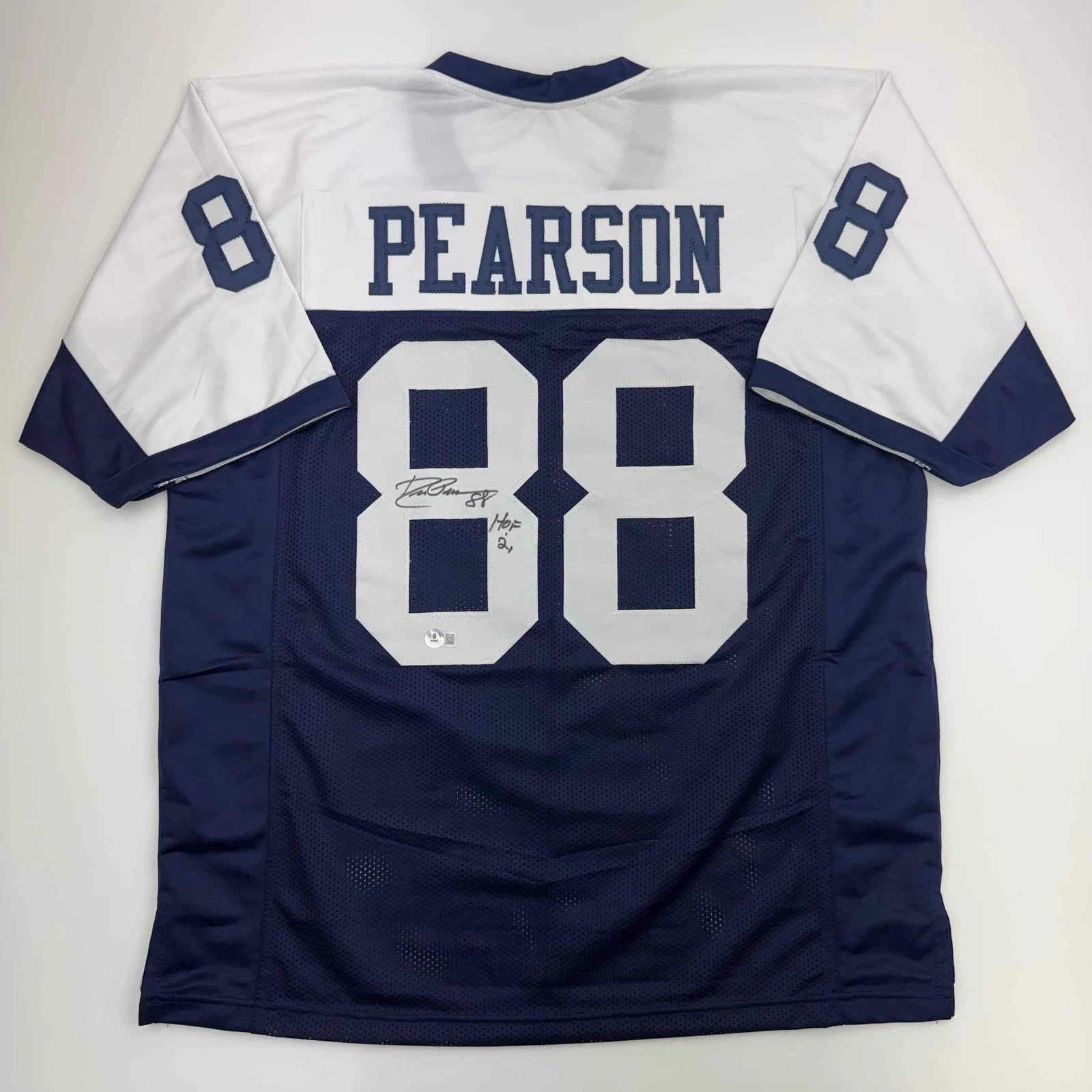 Autographed/Signed DREW PEARSON Dallas Thanksgiving Football Jersey JSA COA Auto