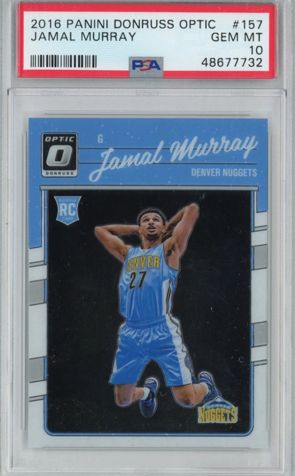 Graded 2016-17 Panini Donruss Optic Jamal Murray #157 Rookie Card PSA 10 Mint