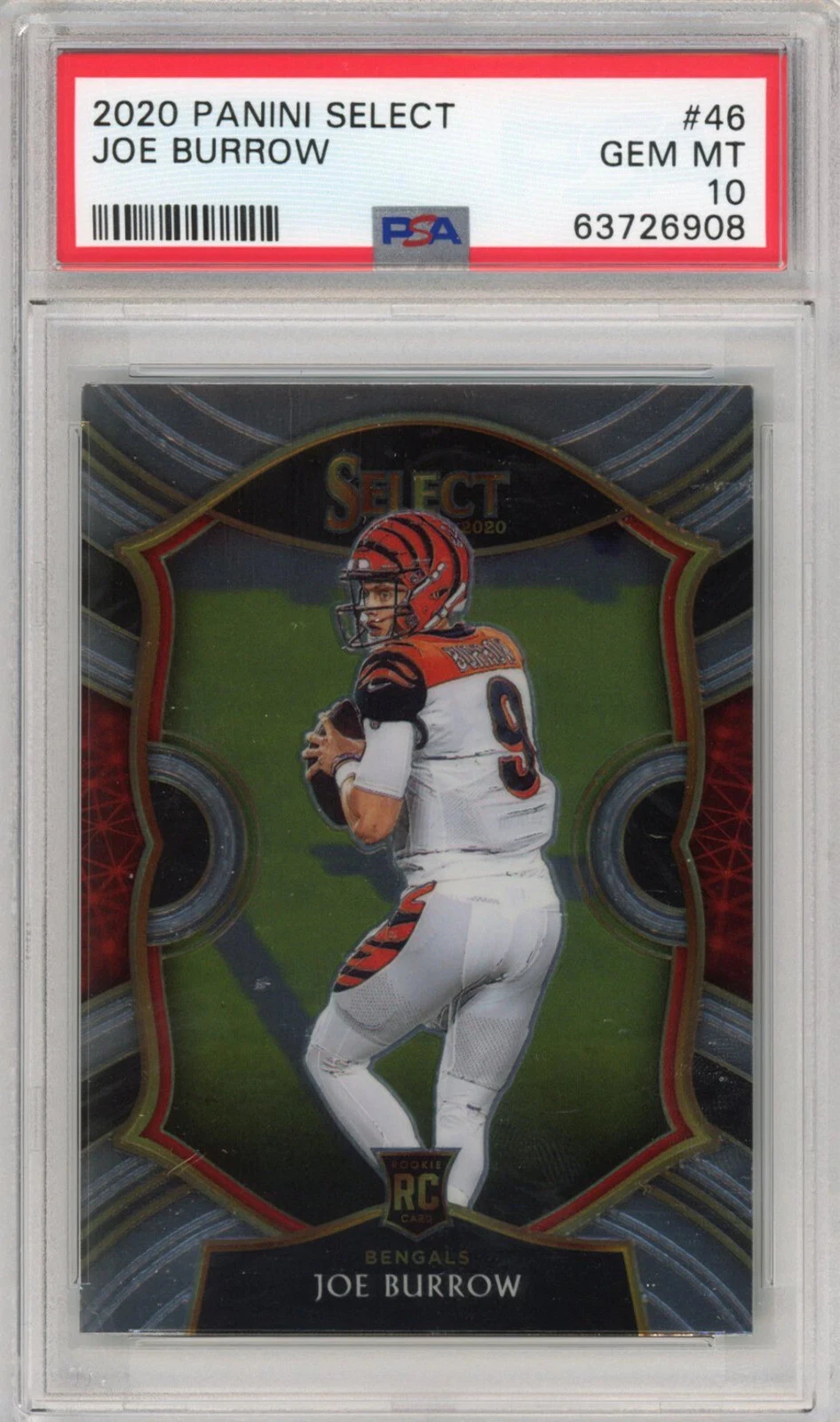 Graded 2020 Panini Select Joe Burrow #46 Concourse Rookie RC Card PSA 10 Mint